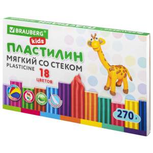 Пластилин восковой  18цв.BRAUBERG KIDS 270...